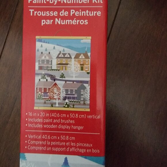 Artist’s Loft Paint-by-Number Kit Snowy Town Scene 16x20 Canvas 44 pcs - Picture 3 of 7